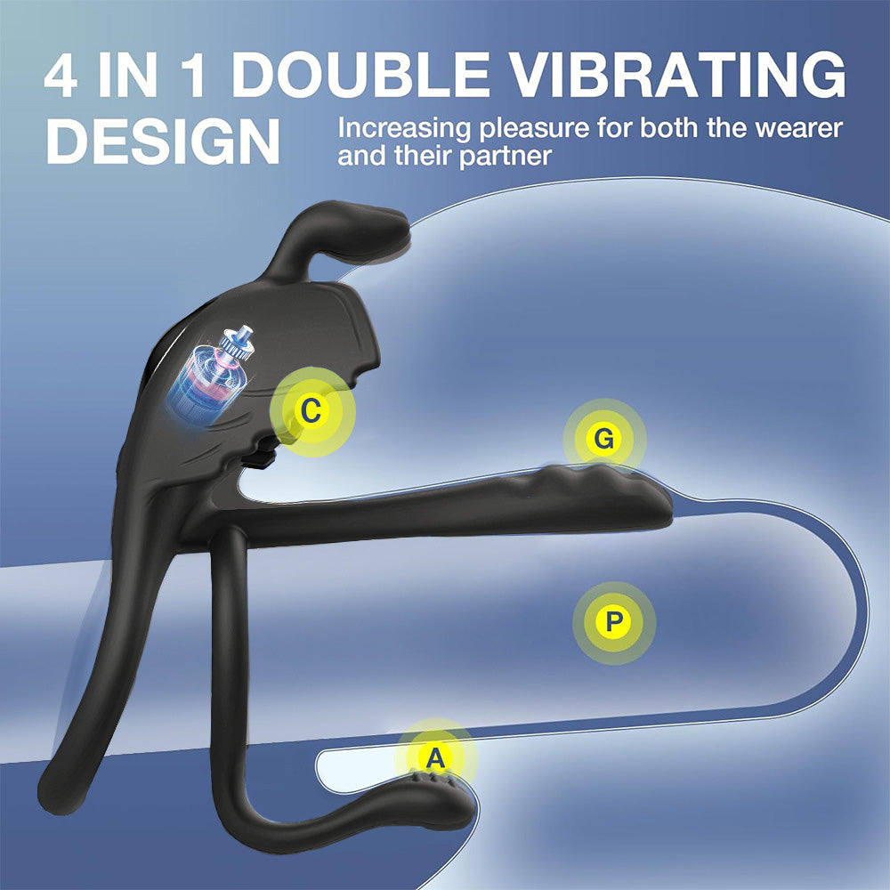 Venusfun Dual Rings 10 Vibrating Modes Penis Ring With Remote Control