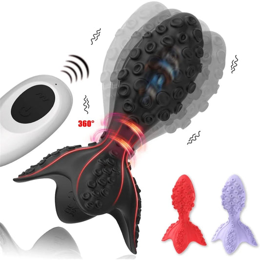 Venusfun Octopus Butt Plug Vibrator with 7 Vibration & Rotation Modes for Prostate and Anal Play