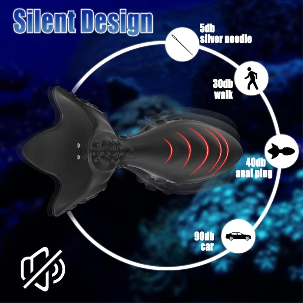 Venusfun Octopus Butt Plug Vibrator with 7 Vibration & Rotation Modes for Prostate and Anal Play