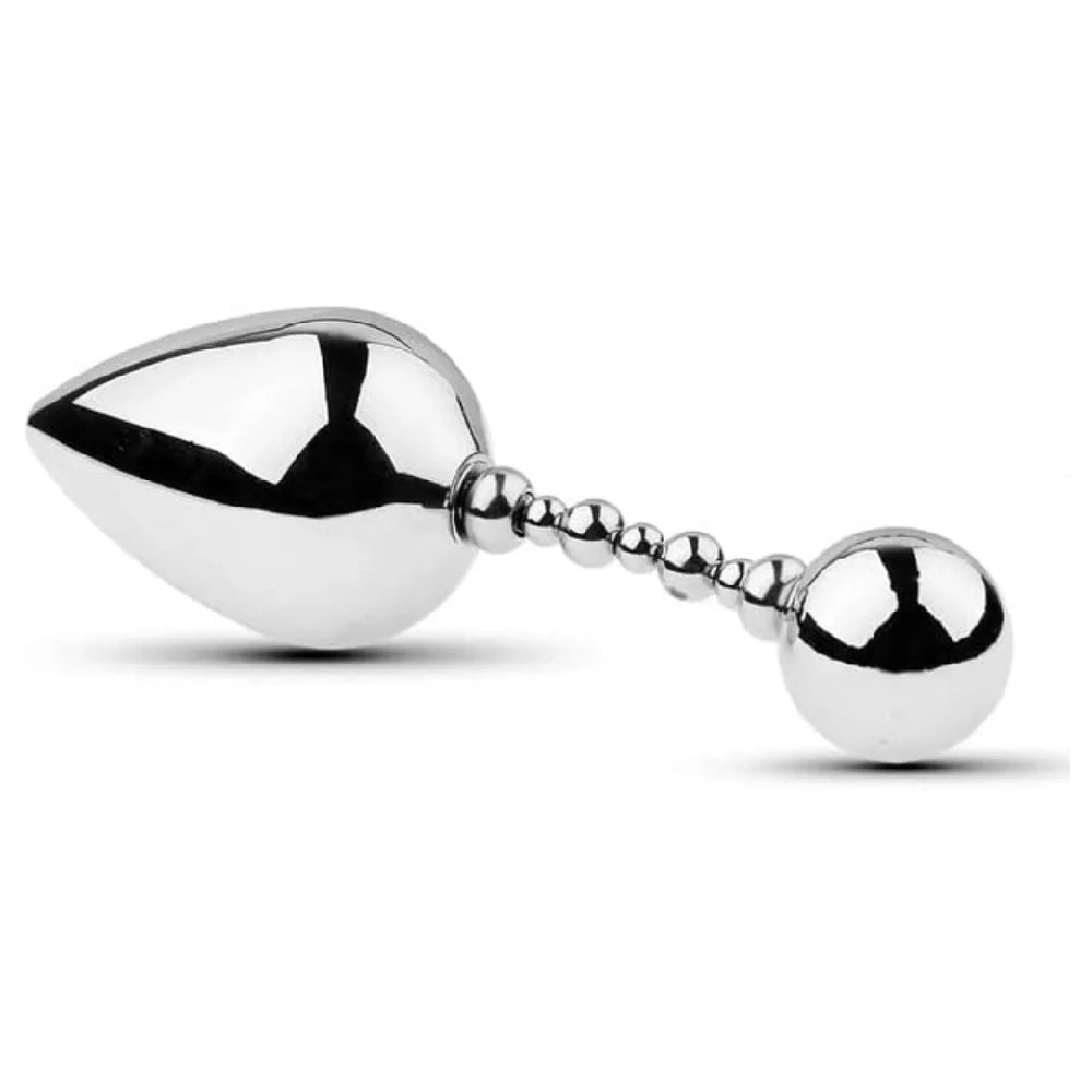 Venusfun Double Ended Stainless Steel Anal Plug with Rotating Beads for Prostate Training