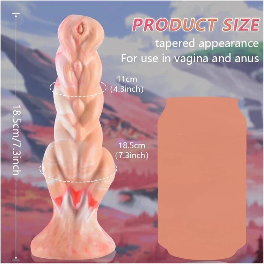 Venusfun 7.3 Inch Silicone Monster Dildo Realistic Anal G-Spot Suction Cup Toy for Couples
