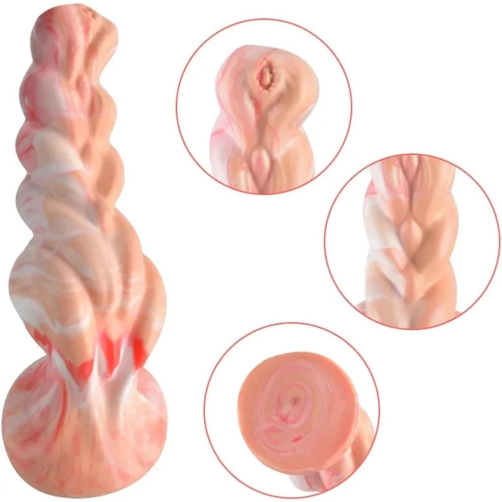 Venusfun 7.3 Inch Silicone Monster Dildo Realistic Anal G-Spot Suction Cup Toy for Couples