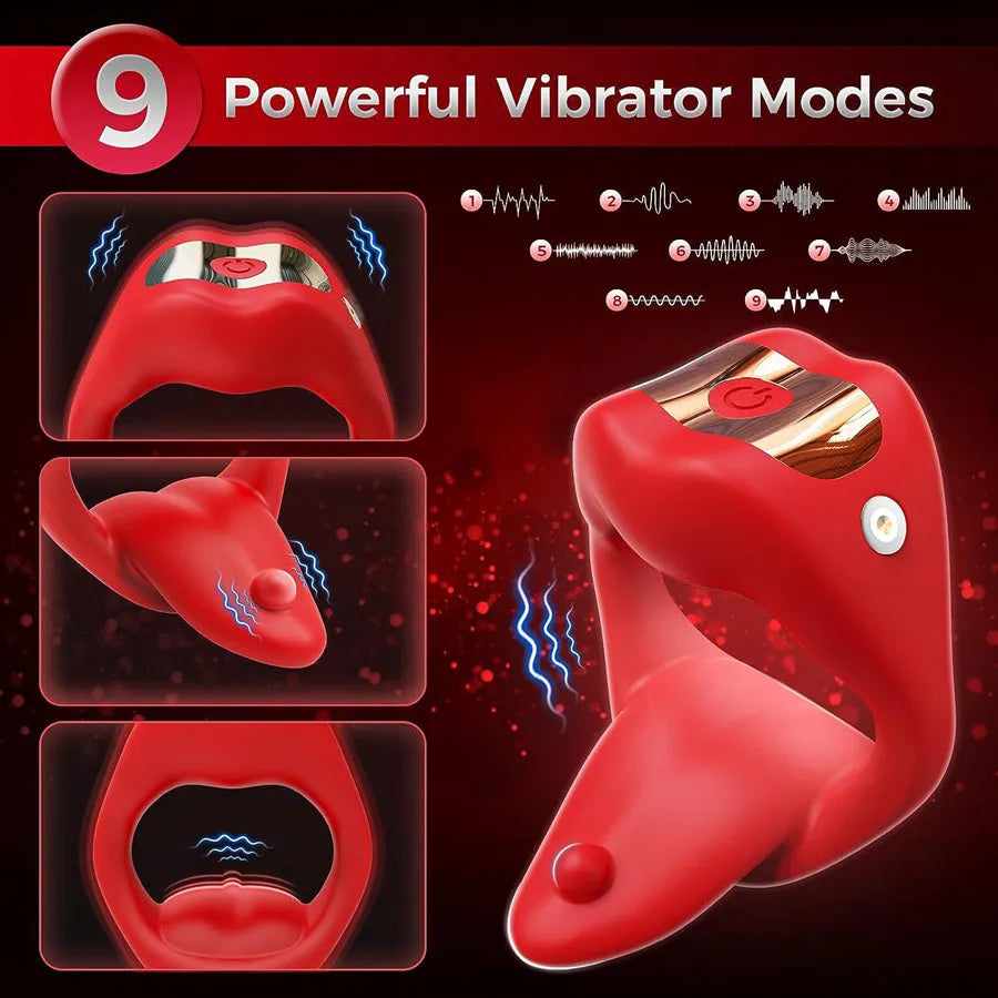 Seductive Lip Clitoral Tongue Penis Ring