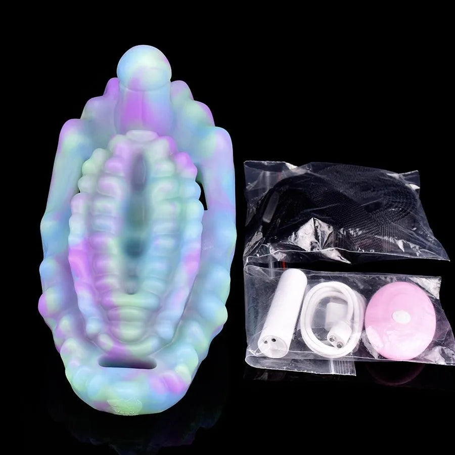 Wireless Glowing Silicone Strapon Grinder Sex Toy